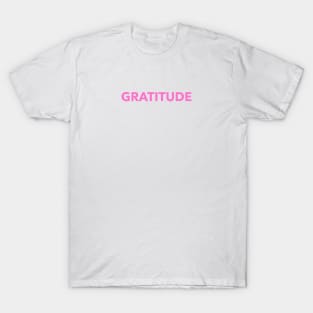 Gratitude Pink Typography T-Shirt